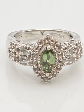 Brilliant Designer Prasiolite And White Topaz Ring
